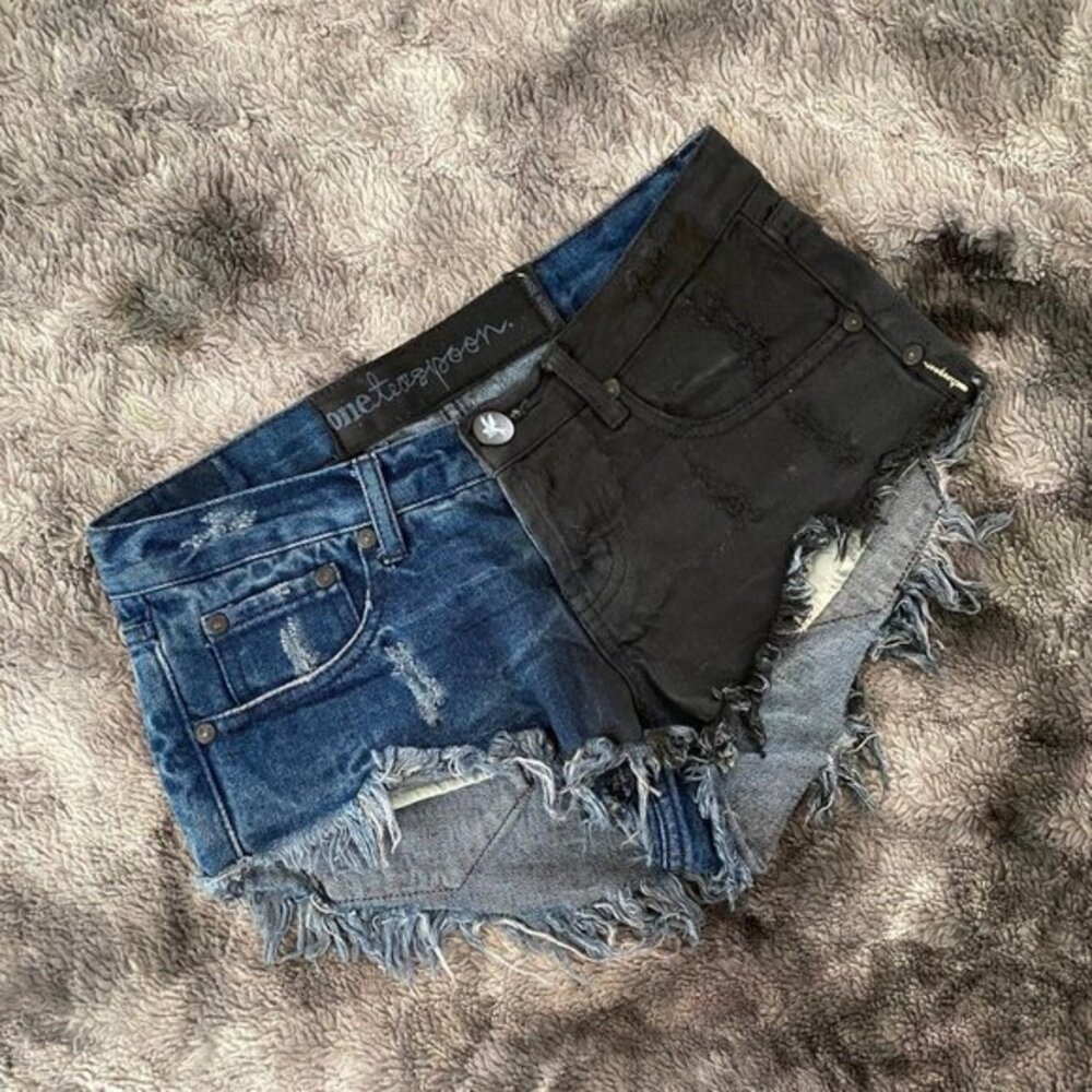 One Teaspoon Half Dye Rollers Cutoff Shorts